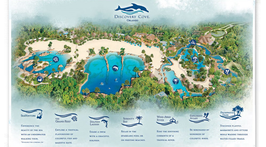 園内エリアの案内 Discovery Cove