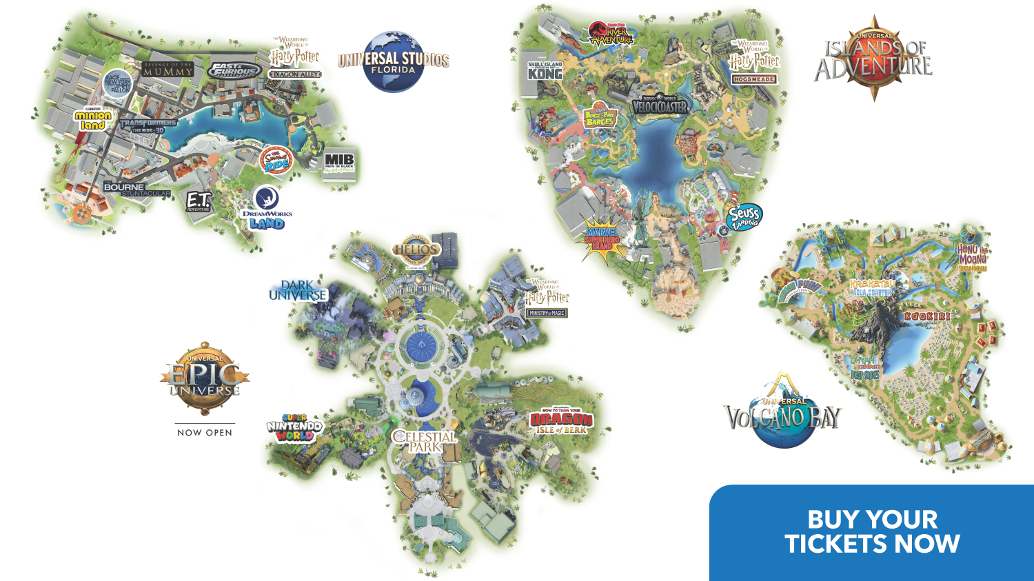 ユニバーサル・オーランド・4リゾート・マップ